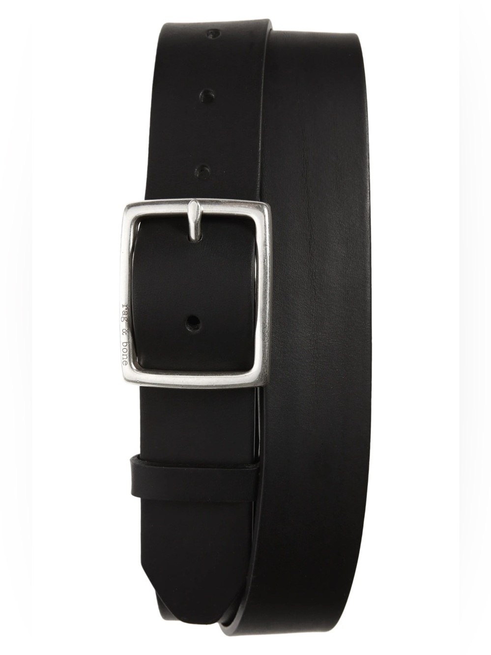 Rag & Bone Rugged Leather Black Classic Minimalist Street Wear Belt EUC 38”/96cm